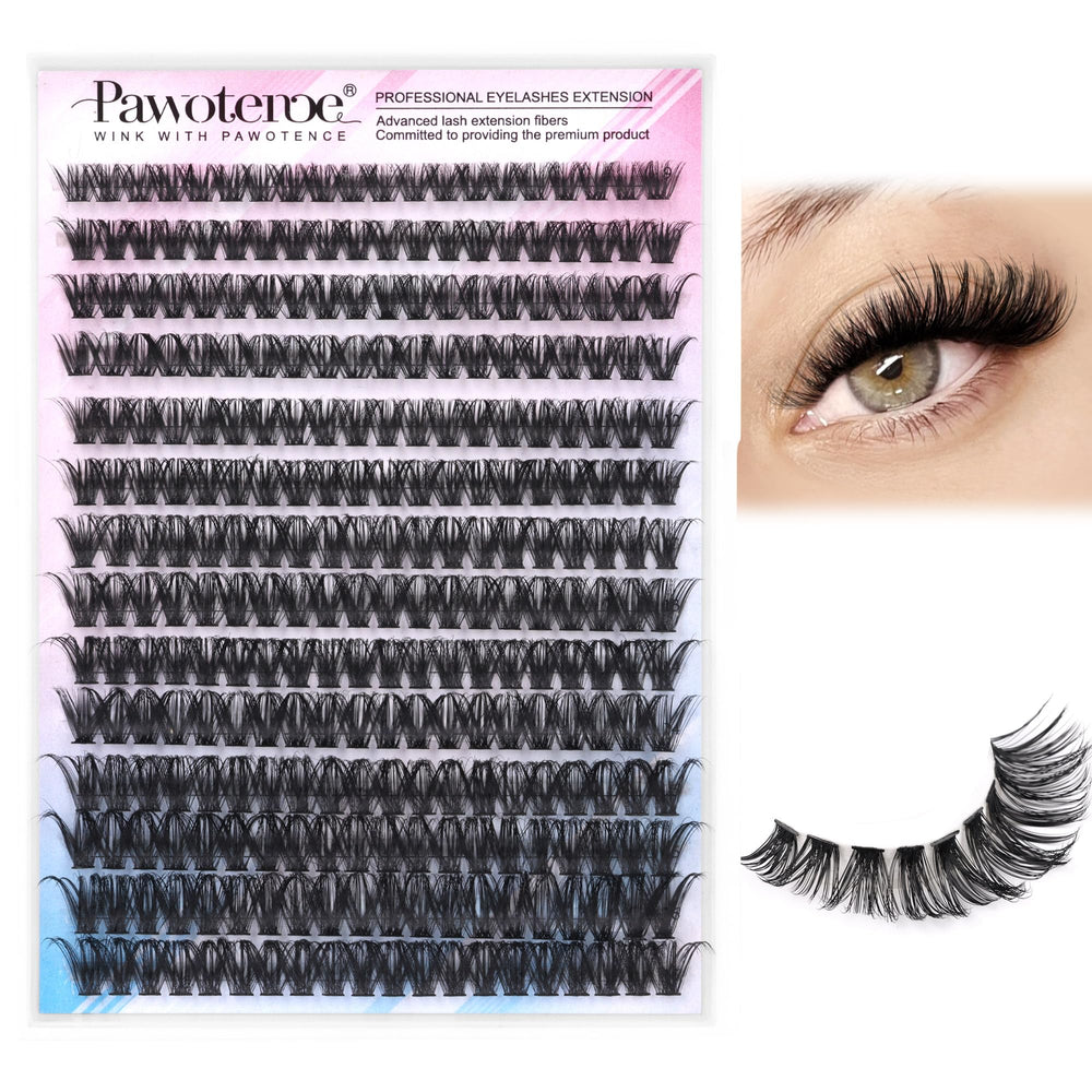 Pawotence lash clusters pack for easy at-home eyelash extensions.