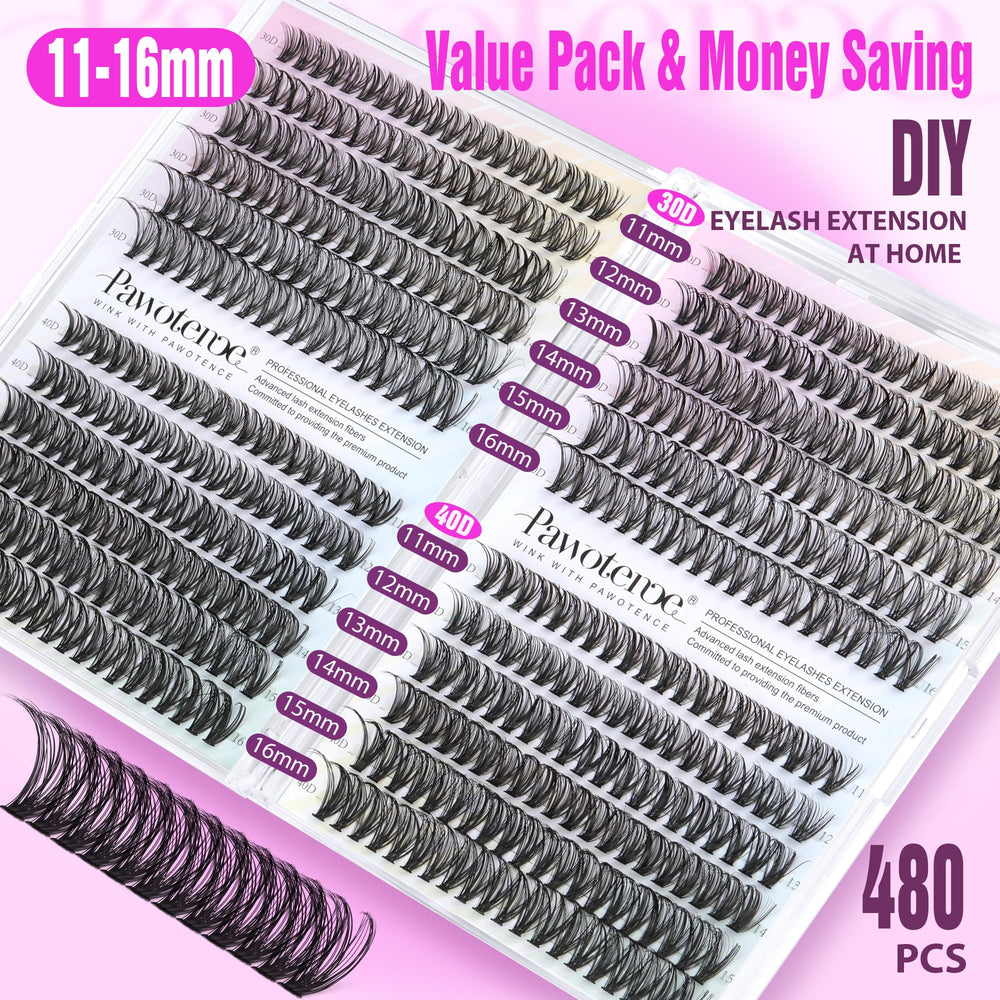 Pawotence Lash Clusters soft fiber texture for natural look