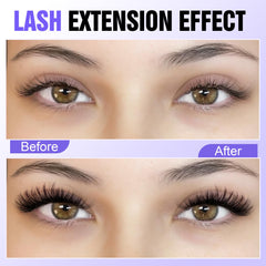 Close-up of Pawotence soft-fiber lash clusters for comfortable wear
