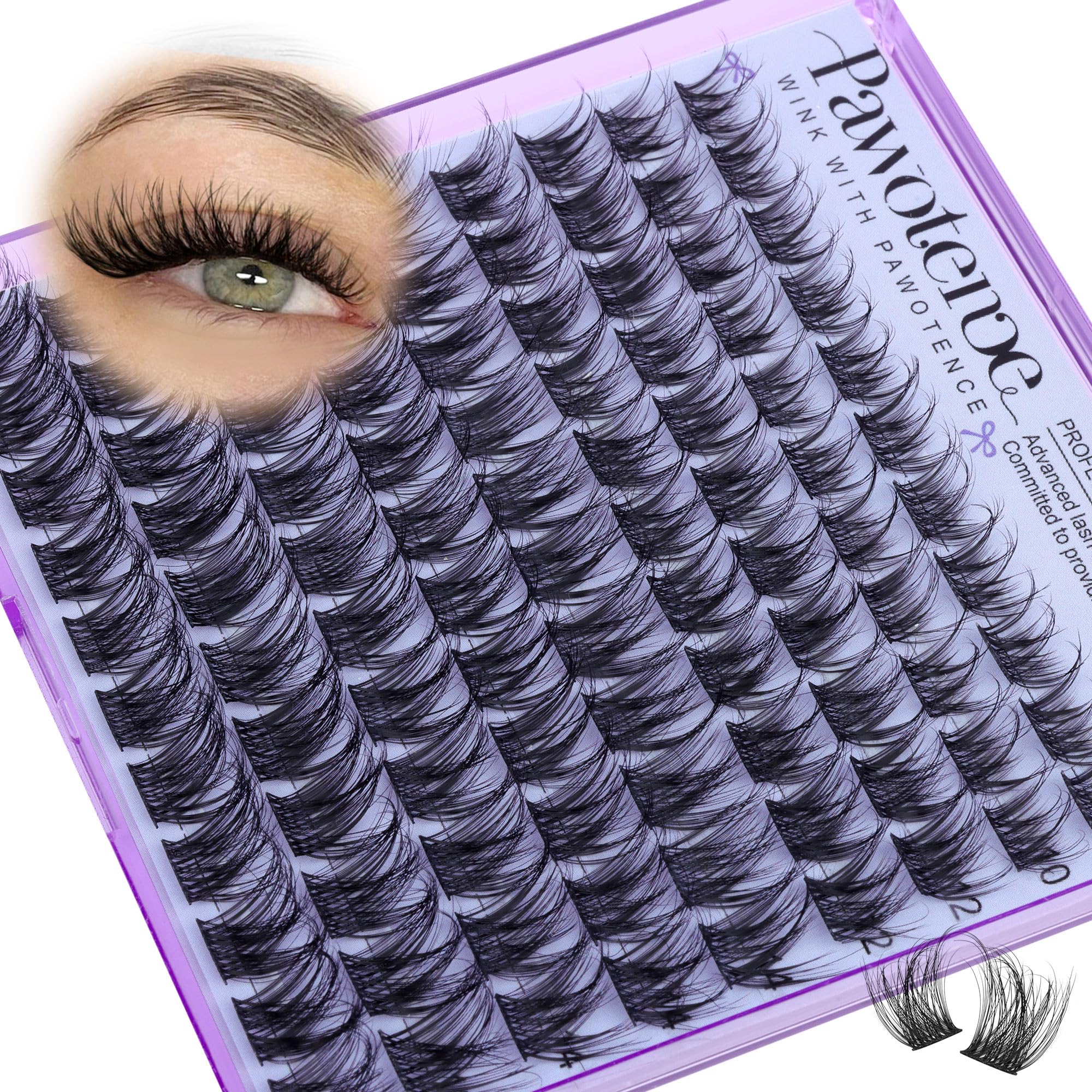 Pawotence lash clusters wispy 10-16mm for subtle daily fullness and comfort.