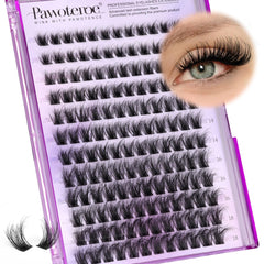 Pawotence lash clusters wispy 10-18mm for a natural fuller look.