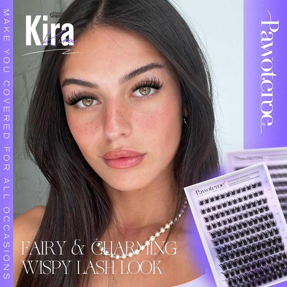 Pawotence Wispy Kira fibers are soft, durable, and long-lasting for fuller lashes.