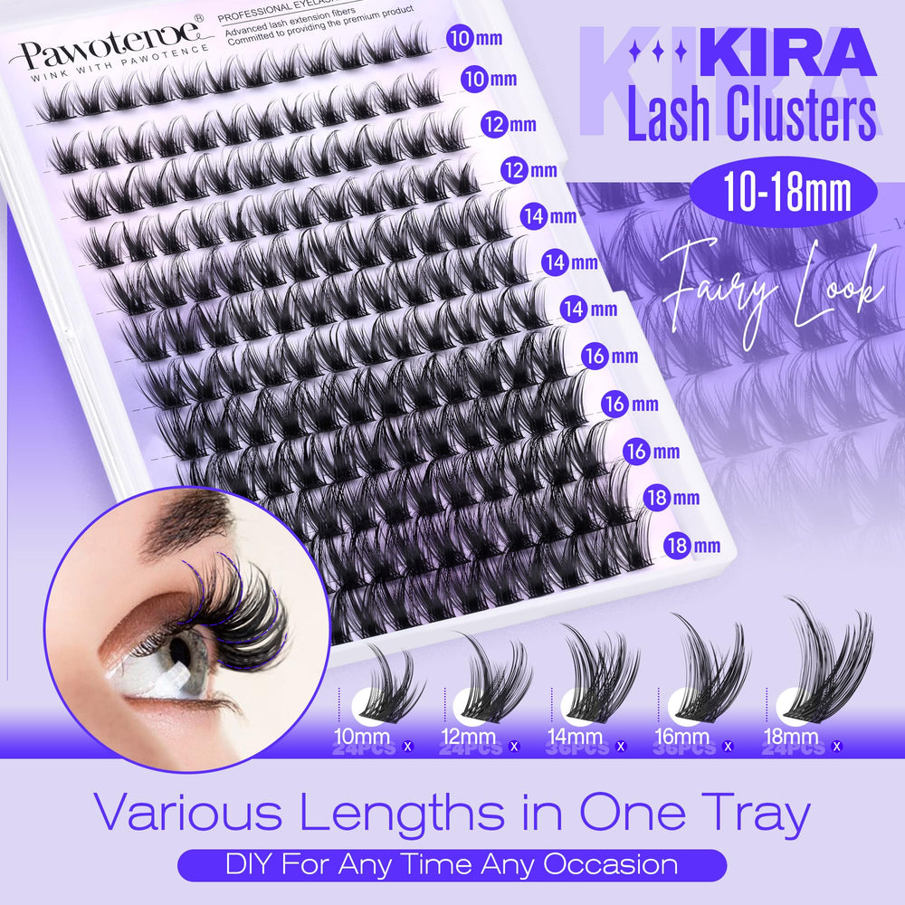 Pawotence Lash Clusters Wispy Kira soft-band design ensures comfortable all-day wear.