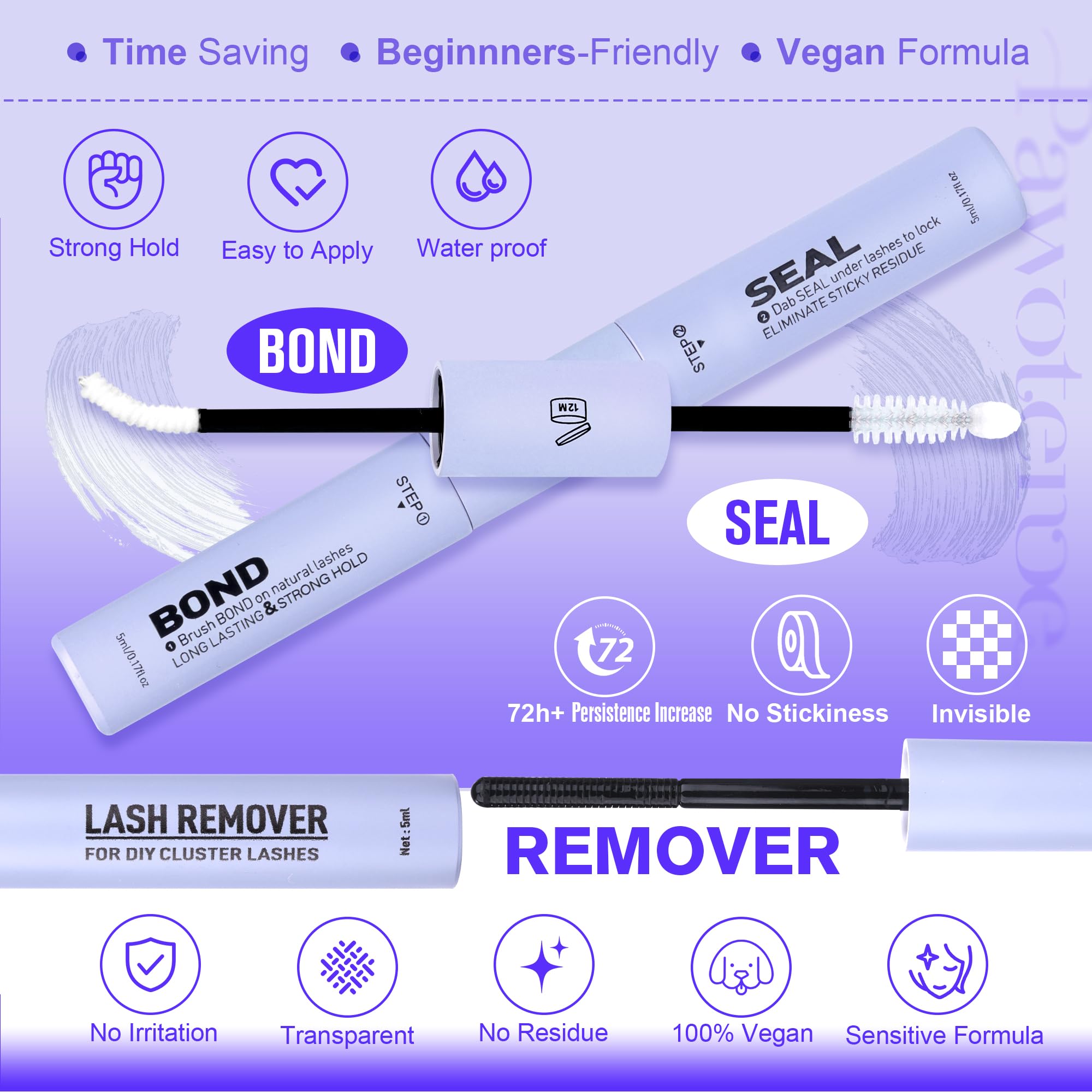 Pawotence Lash Remover gently dissolves clusters for safe removal