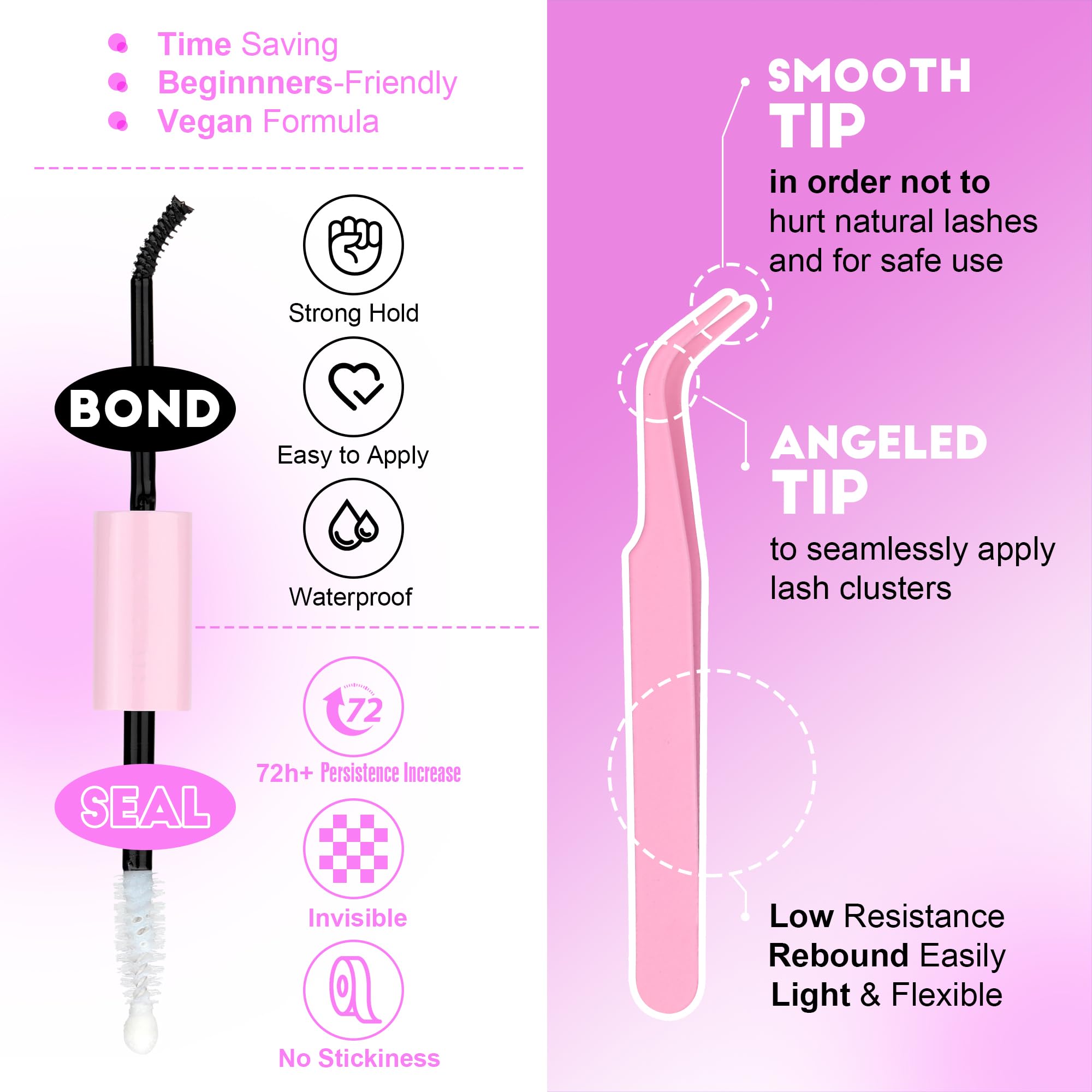 Pawotence lash tweezers for gentle, accurate handling