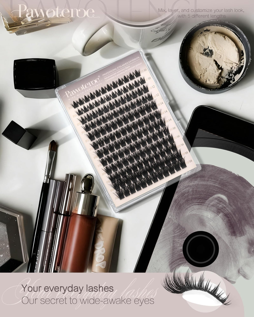 Pawotence Manga Lash Clusters professional finish with natural integration