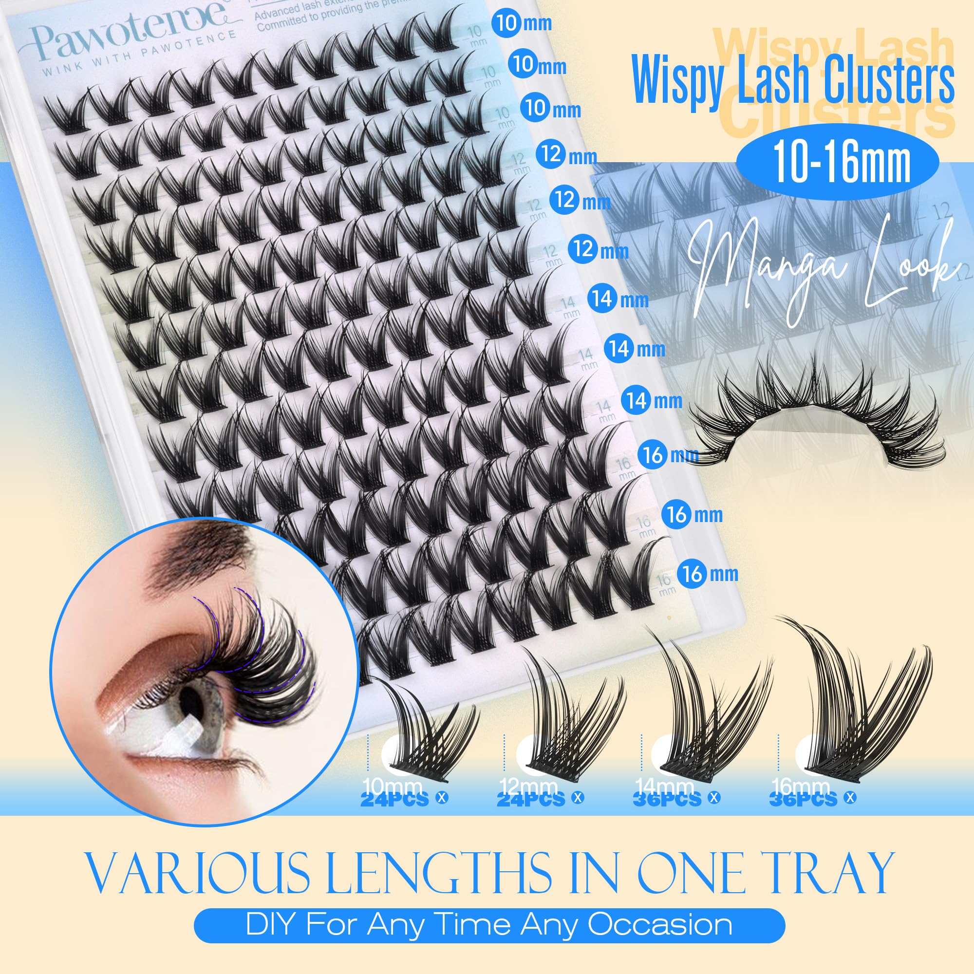 Pawotence Manga Lash Clusters soft-band design for comfortable wear