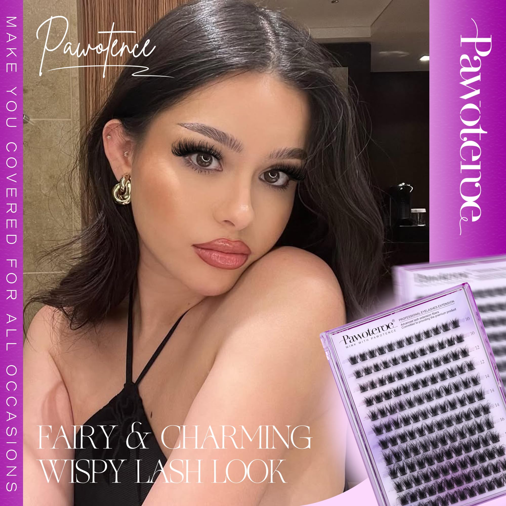 Pawotence mink-faux lashes deliver durable wear with a natural texture.