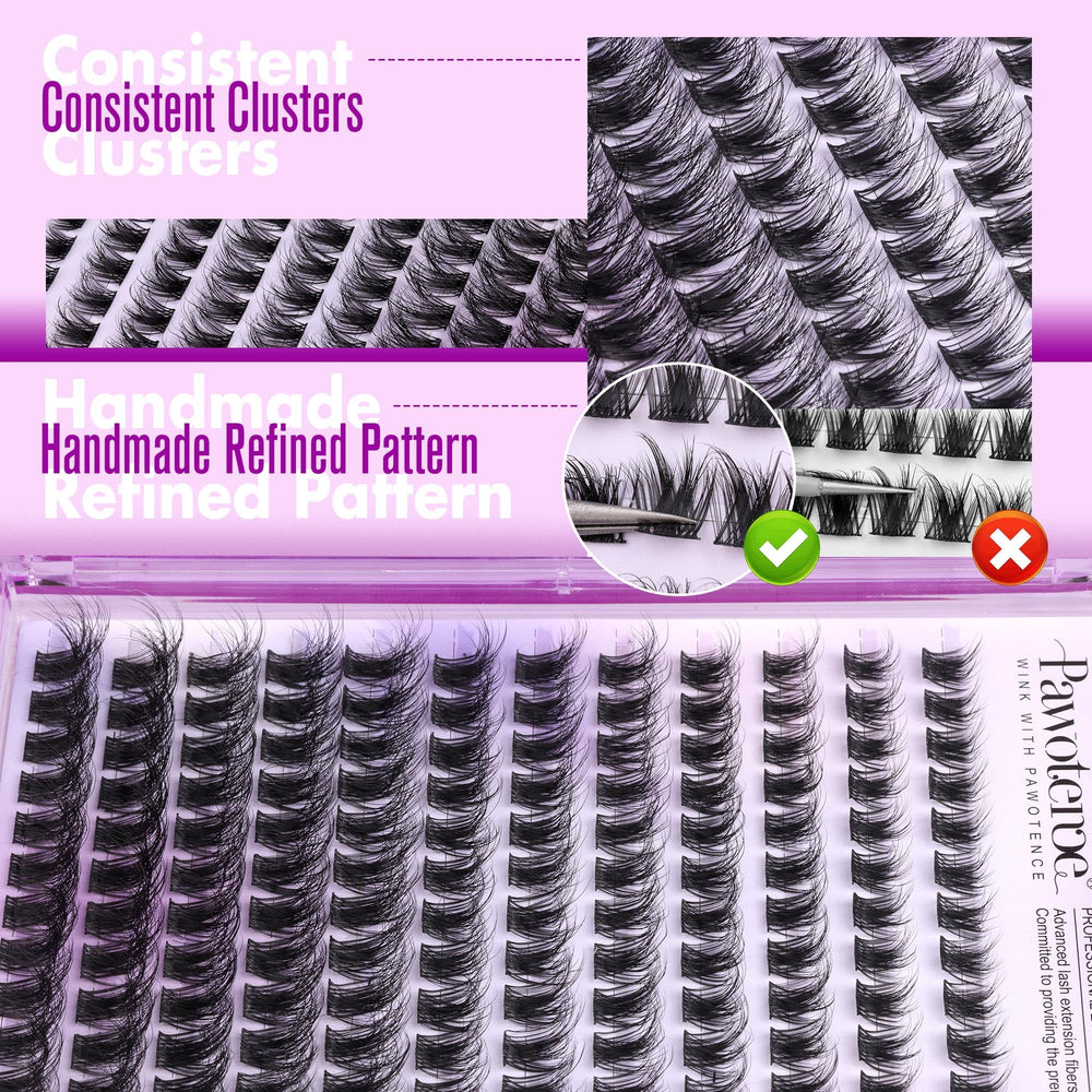 Pawotence professional eyelash extensions-inspired clusters provide salon-like results.