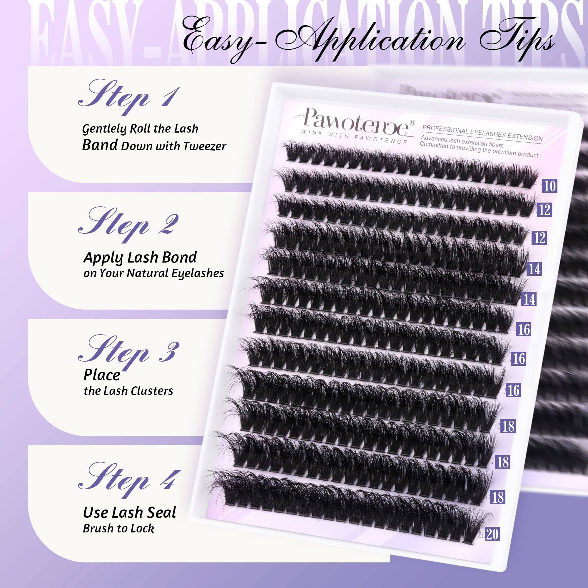 Pawotence lash bond and clusters pairing helps natural attachment and lift