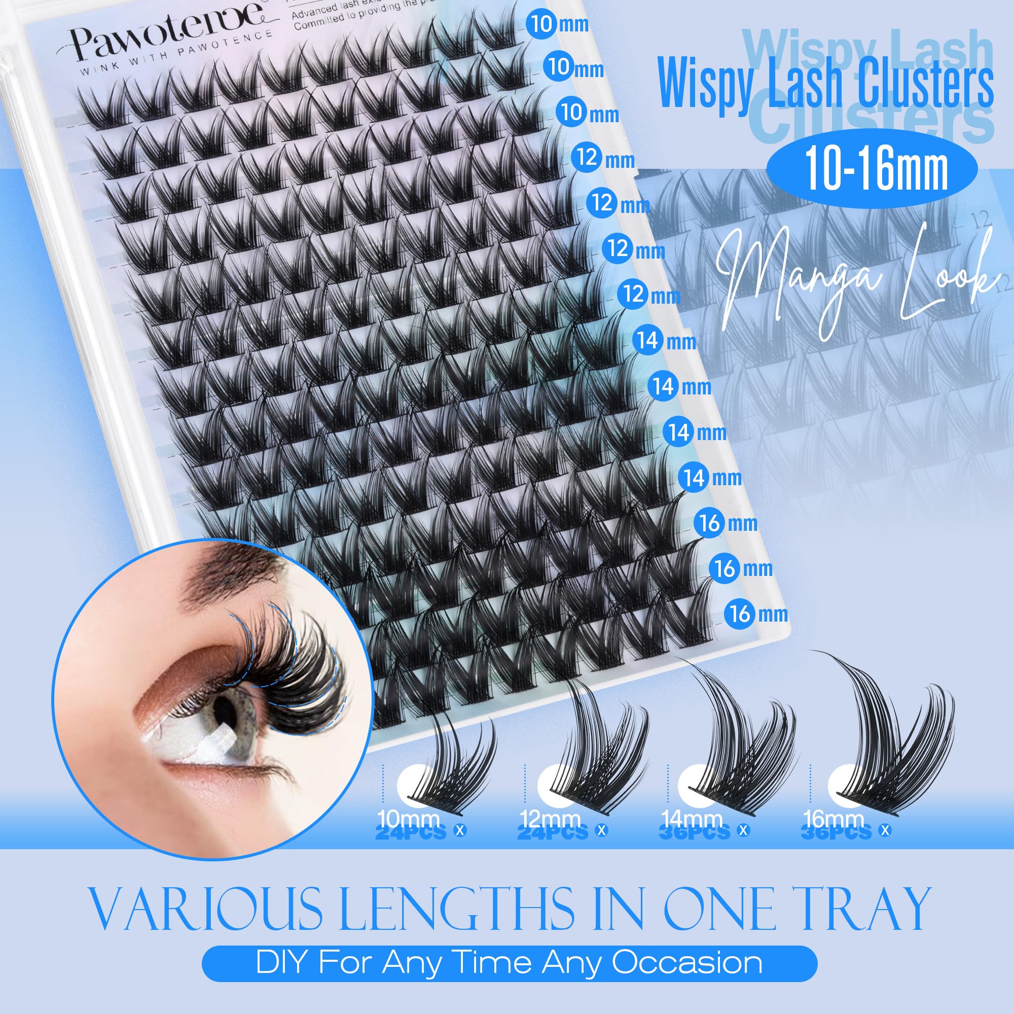 Pawotence soft-band cluster lashes comfortable all-day wear