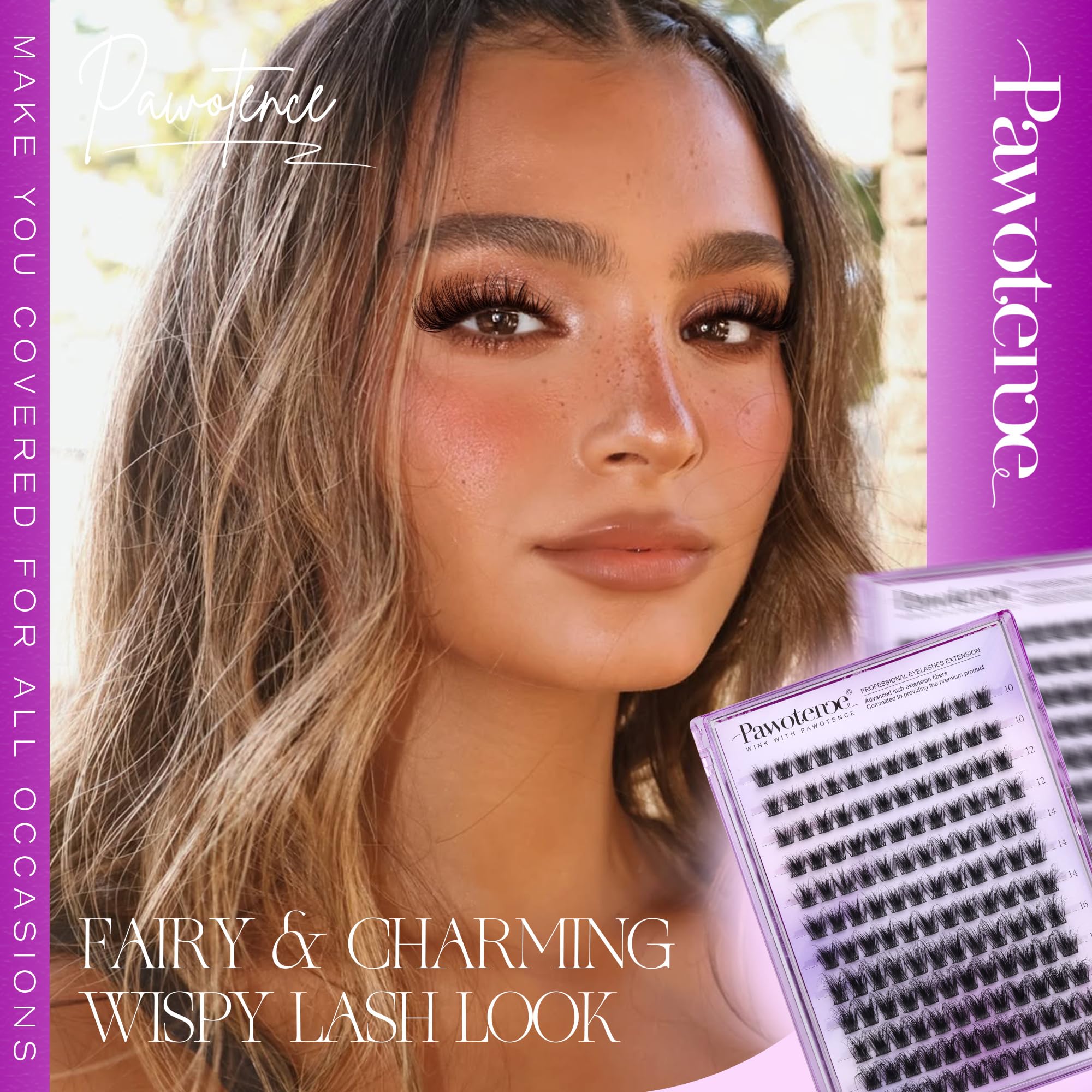 Pawotence wispy clusters extend lash length for subtle drama during nights out.