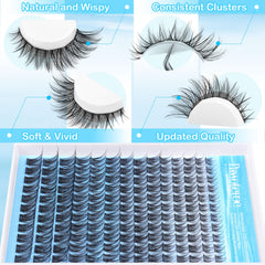 Pawotence Wispy Lash Clusters fiber detail highlighting updated fibers for thickness