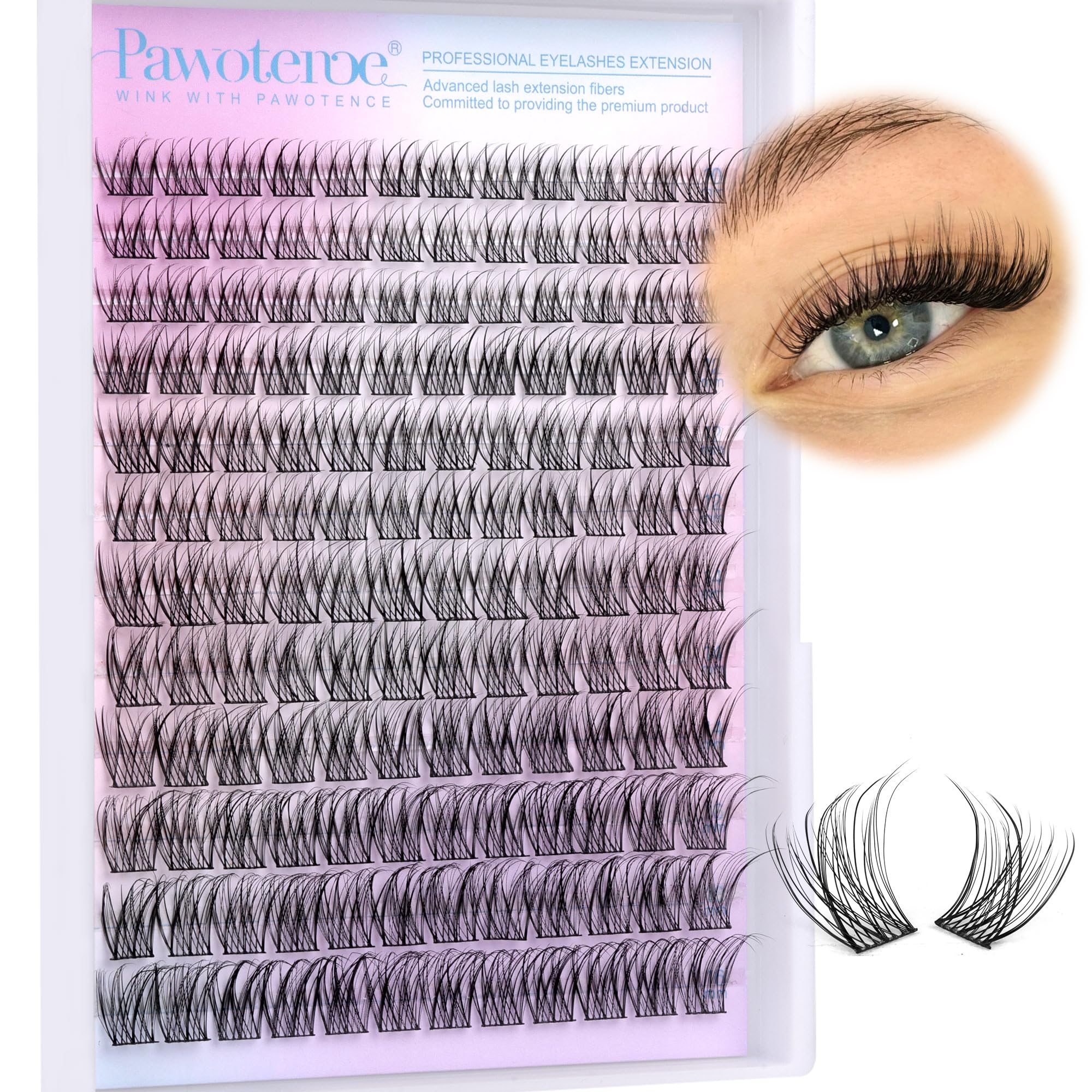 Pawotence wispy lash clusters pack provides natural-looking volume for everyday wear.
