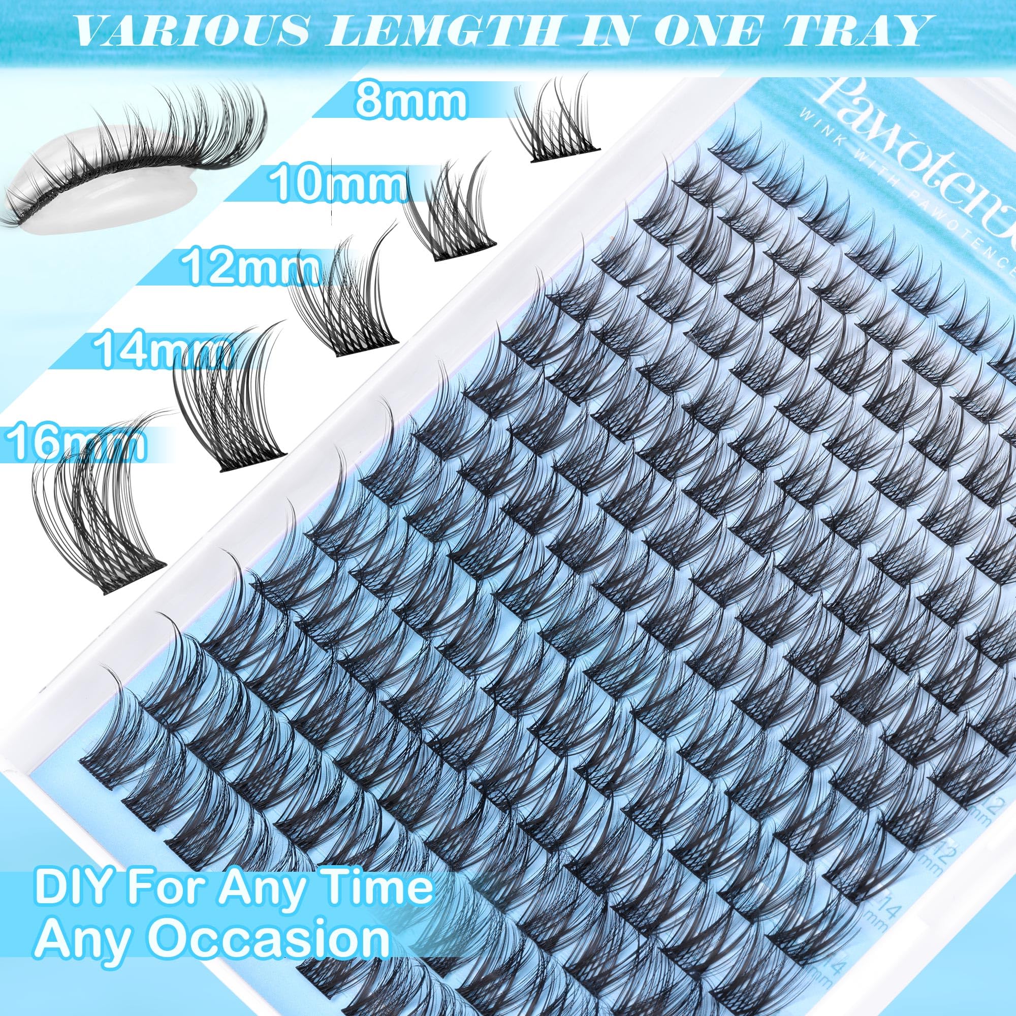 Pawotence Wispy Lash Clusters soft band providing comfortable wear on the lid
