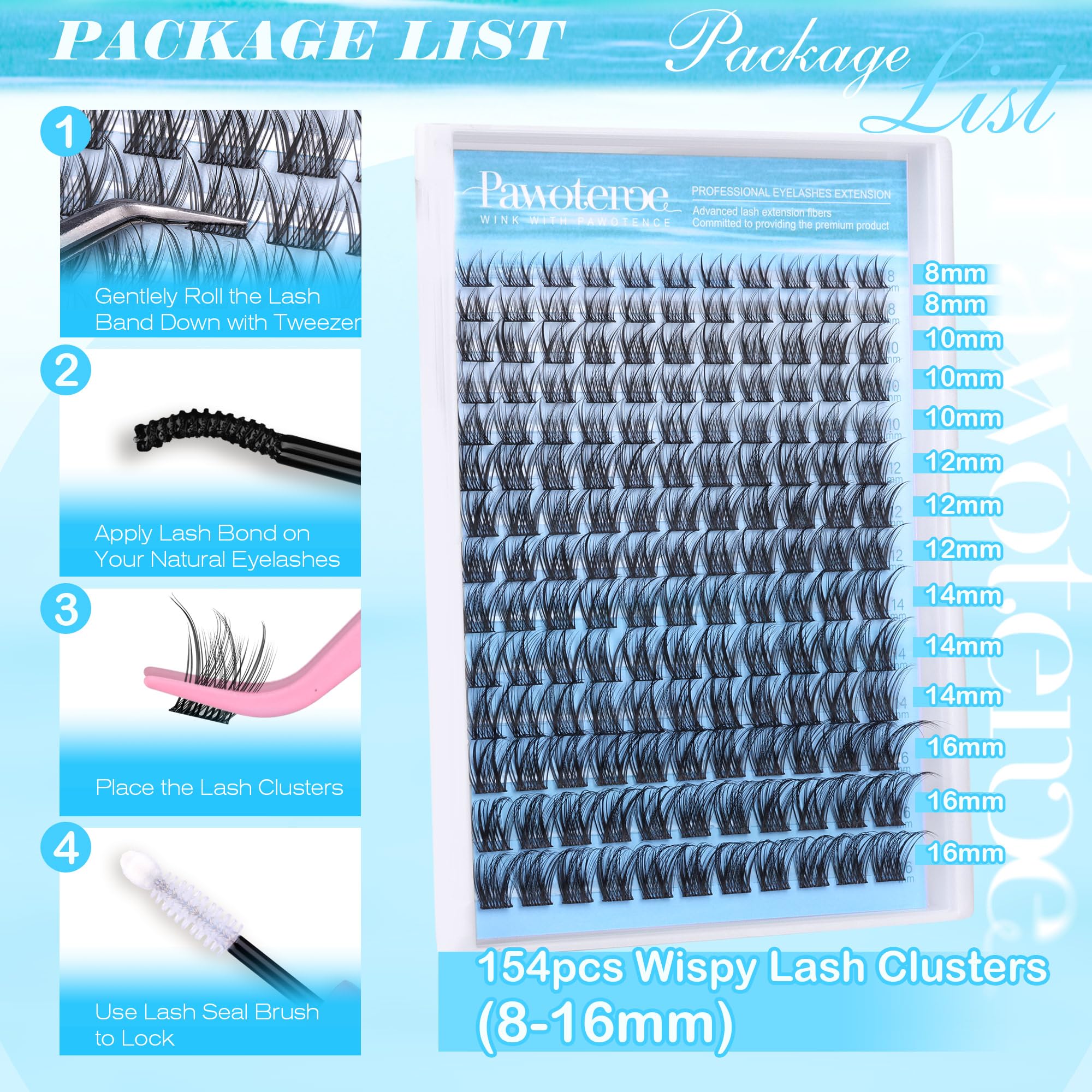 Pawotence Wispy Lash Clusters on-eye look for day-to-night versatility