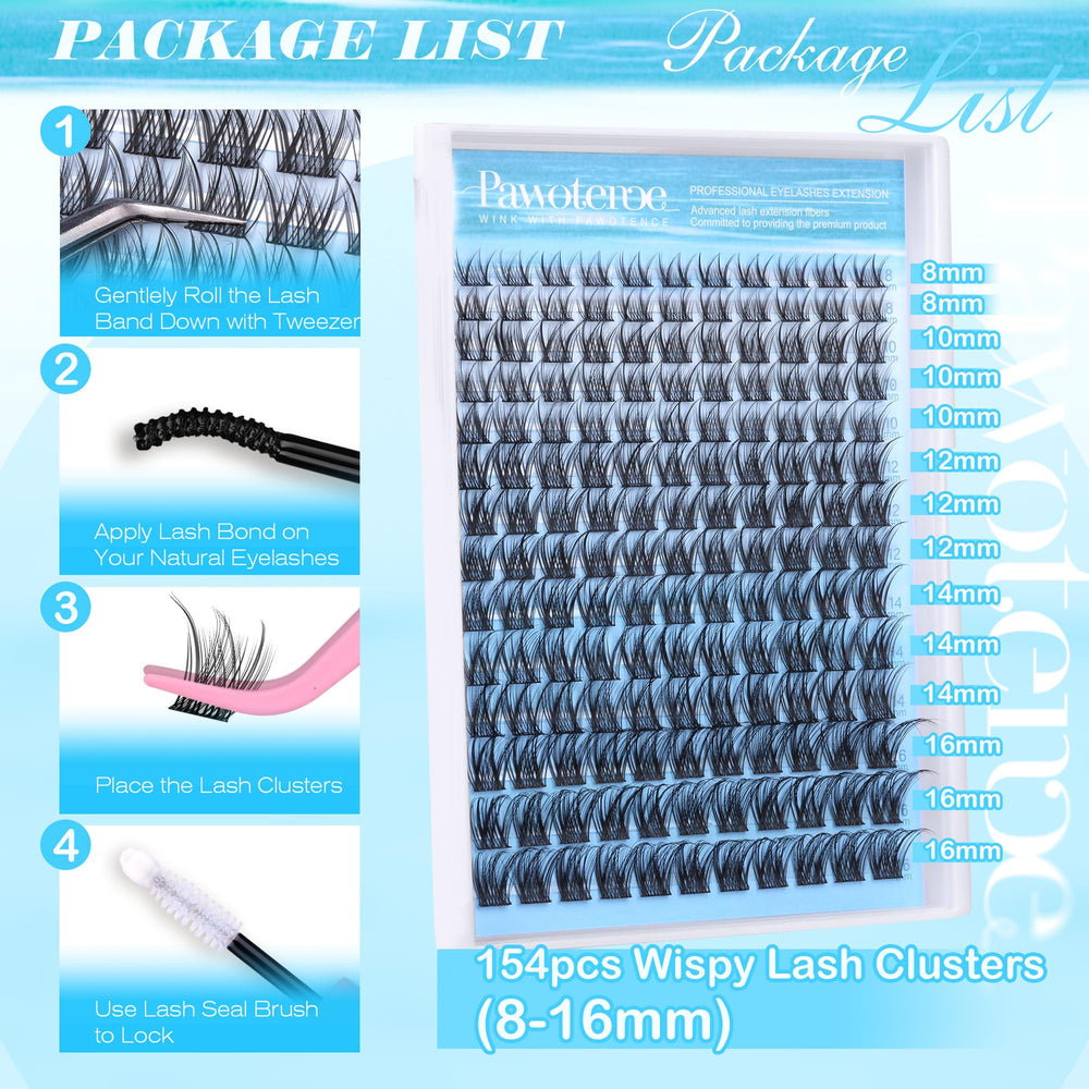 Pawotence Wispy Lash Clusters on-eye look for day-to-night versatility