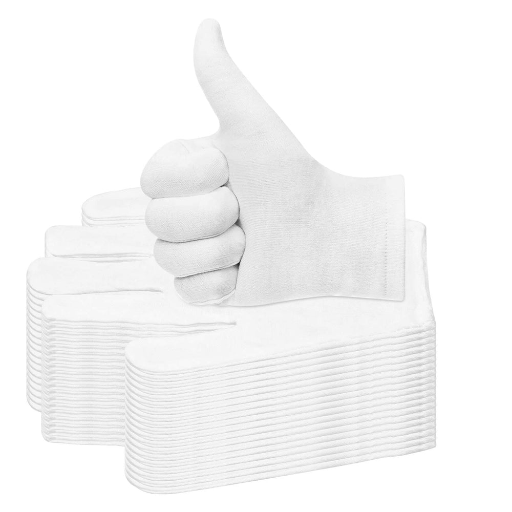 Guantes Paxcoo de algodón, 20 pares, ideales para uso nocturno y cuidado de manos.