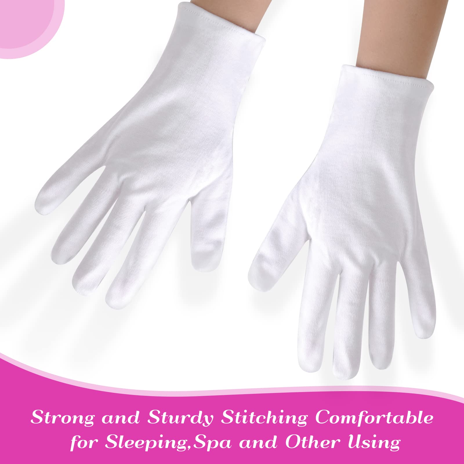 Paxcoo guantes de algodón XL para humectación nocturna de manos