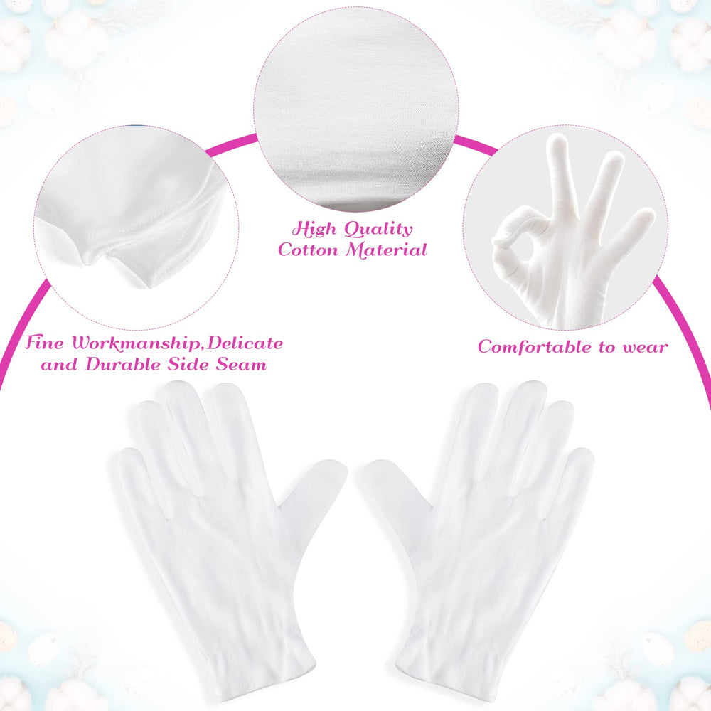 Paxcoo guantes de algodón XL para spa de manos y cosmética suave