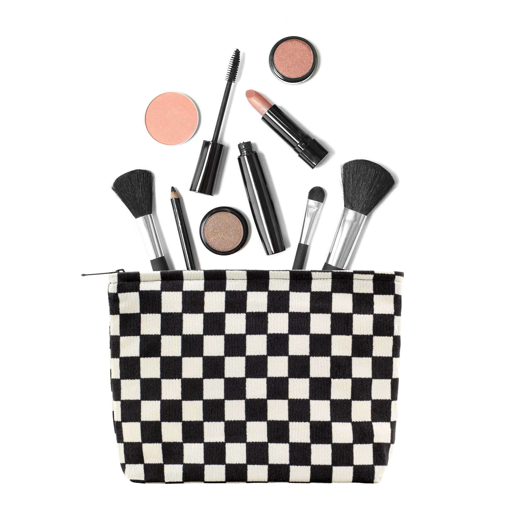 PAZIMIIK cosmetic pouch uses water-repellent fabric for versatile wet-dry storage.