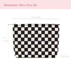 PAZIMIIK makeup bag travel organizer with canvas lining for easy cleaning.