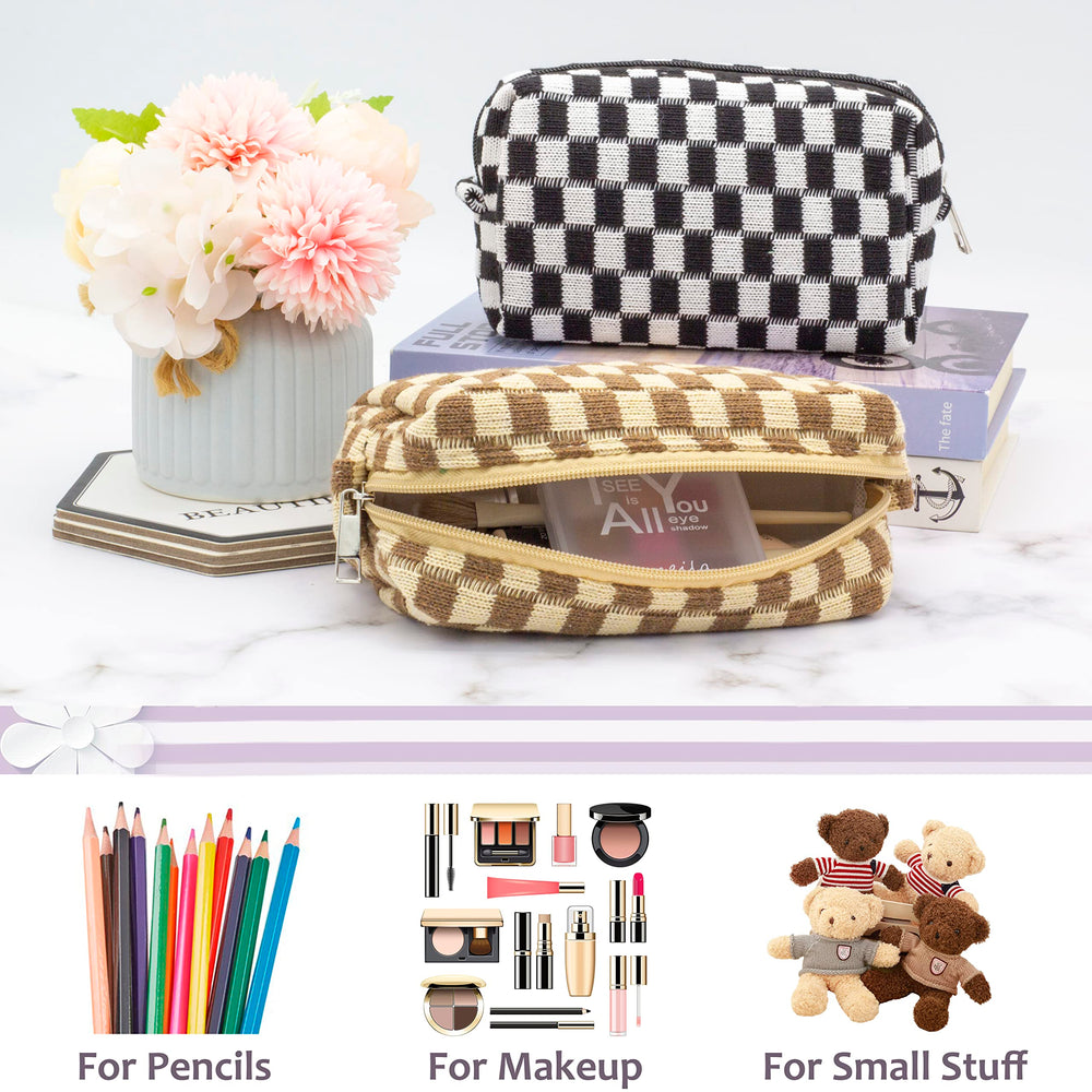 PAZIMIIK checkered bag fits into purses and gym bags for on-the-go organization