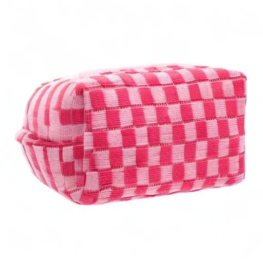 PAZIMIIK Checkered Makeup Bag travel-friendly setup fits purses and gym bags