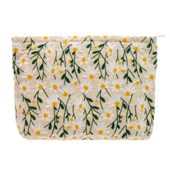 PAZIMIIK Daisy White makeup bag with elegant design for daily organization