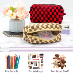 PAZIMIIK portable cosmetic pouch coffee fits essentials neatly on the go.