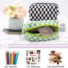 PAZIMIIK purse-friendly makeup pouch with top zipper secures essentials during travel.