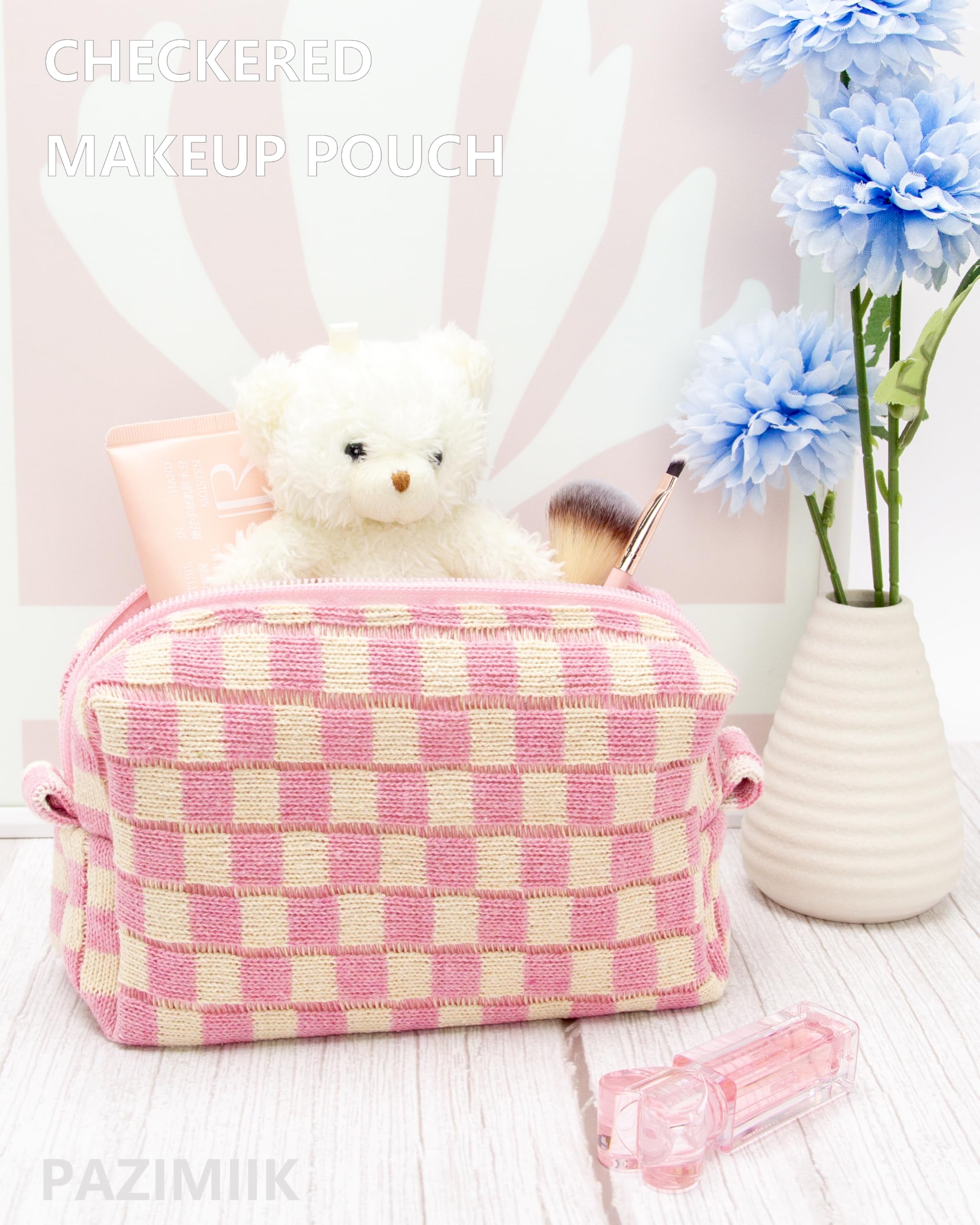 PAZIMIIK purse-size cosmetic pouch keeps essentials organized on the go.