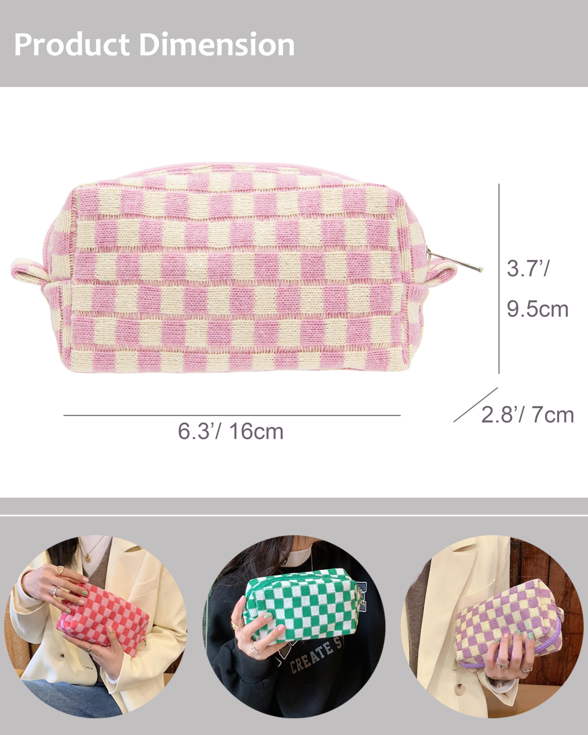 PAZIMIIK rectangular makeup bag with flat bottom stands upright for convenient use.