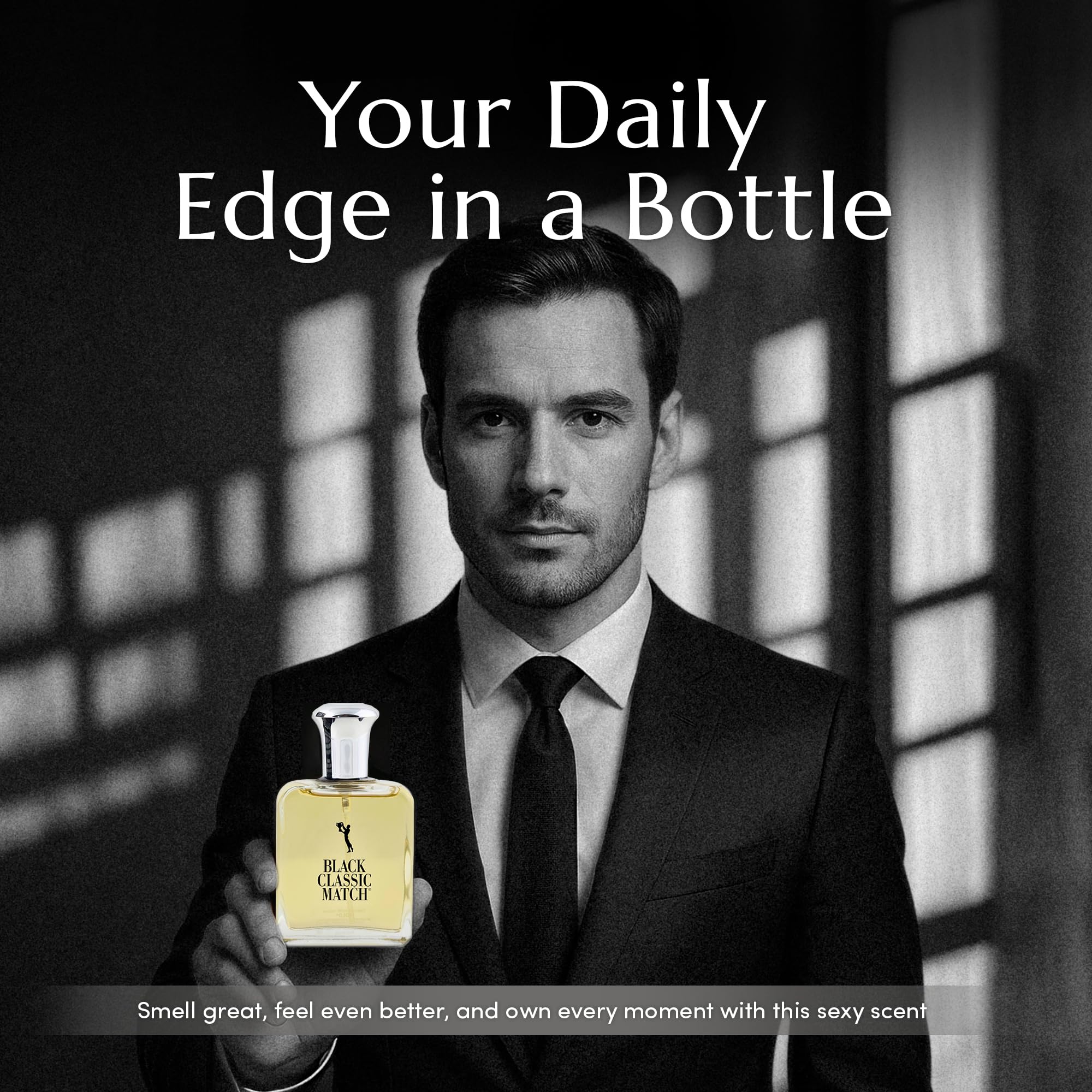 PB ParfumsBelcam Black Classic Match bottle cap, compact travel-friendly design