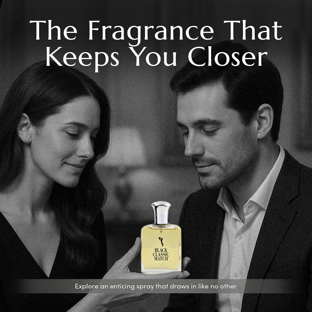 PB ParfumsBelcam Black Classic Match label close-up, premium oils for balanced scent development