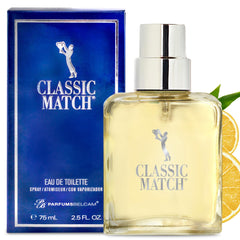 PB ParfumsBelcam Blue Classic Match bottle front with crisp citrus freshness for daily wear.