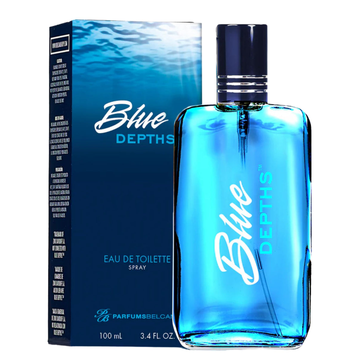 PB ParfumsBelcam Blue Depths bottle closeup for daily wear citrus freshness