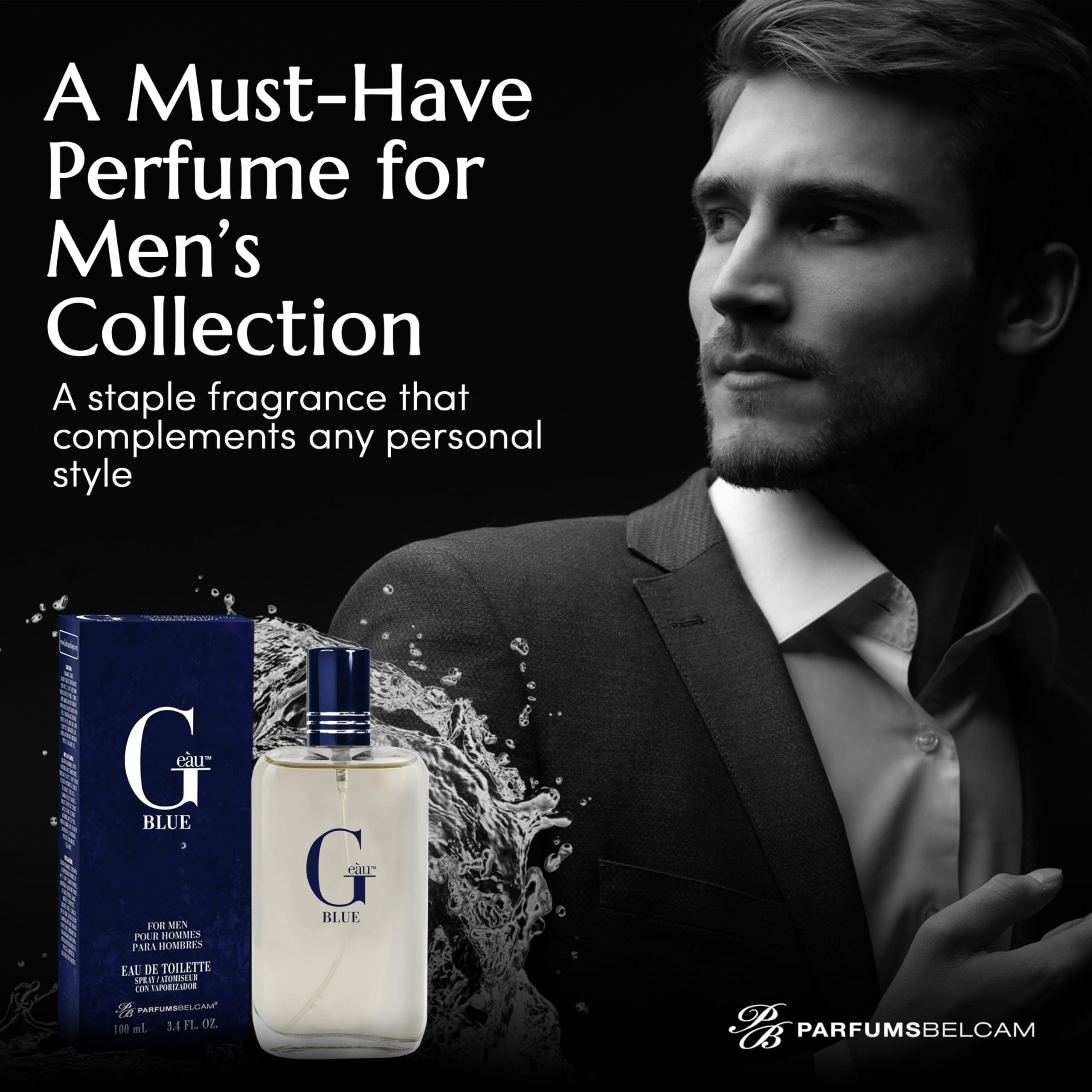 PB ParfumsBelcam G Eau Blue suitable for night-out versatility.