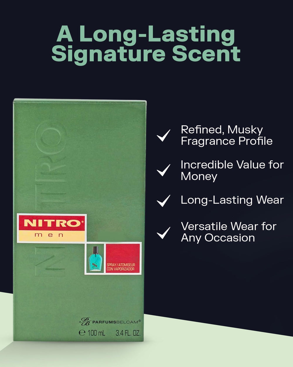 PB ParfumsBelcam Nitro pine-note, outdoorsy vibe for evenings out