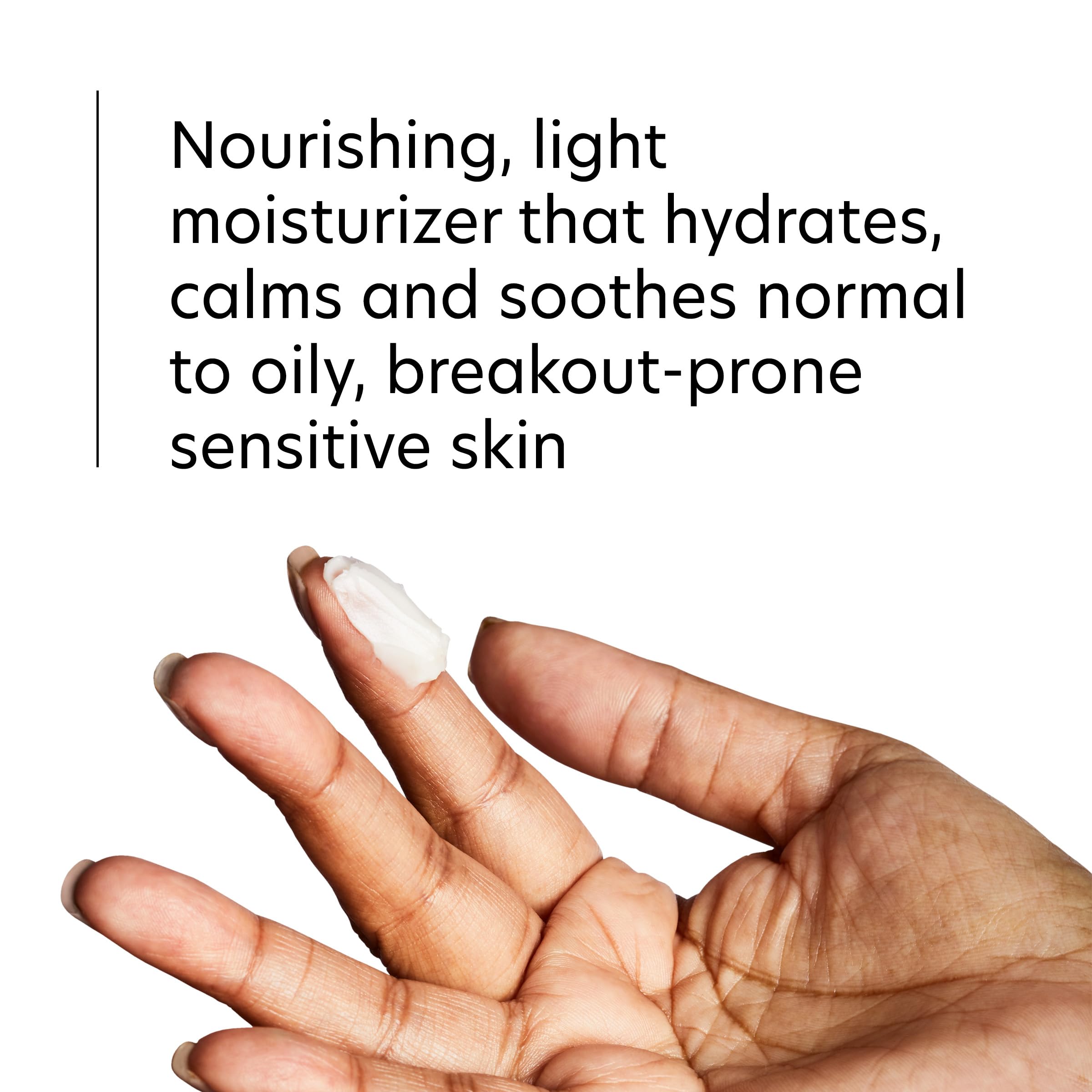 Close-up texture shows smooth, quick absorbing formula of Clearskin moisturizer.