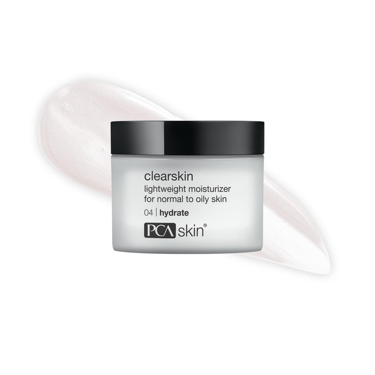 PCA SKIN Clearskin jar demonstrates lightweight hydration for oily, acne-prone skin.