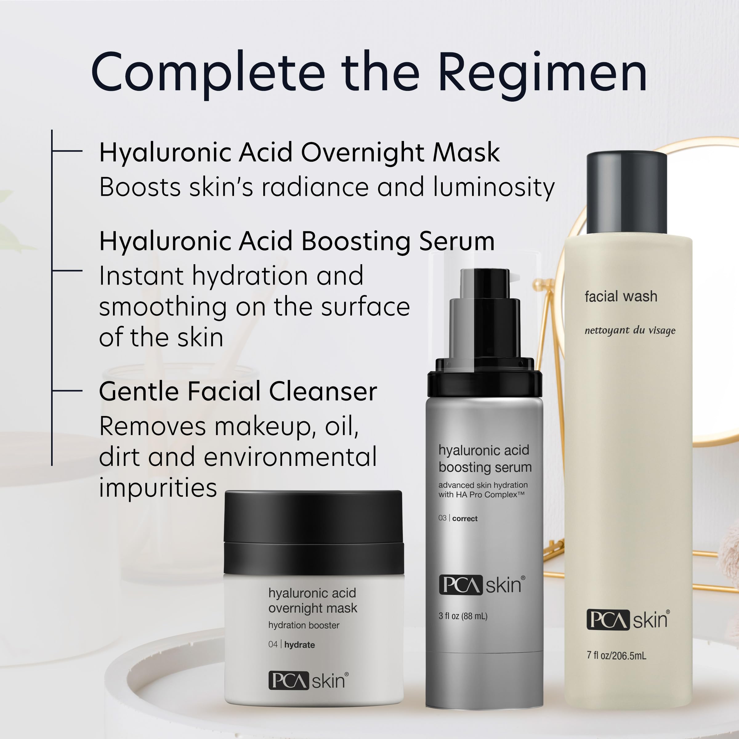 PCA SKIN glow-ready finish on skin after night use.