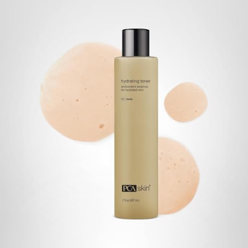 PCA SKIN Hydrating Toner in a skincare routine shot.