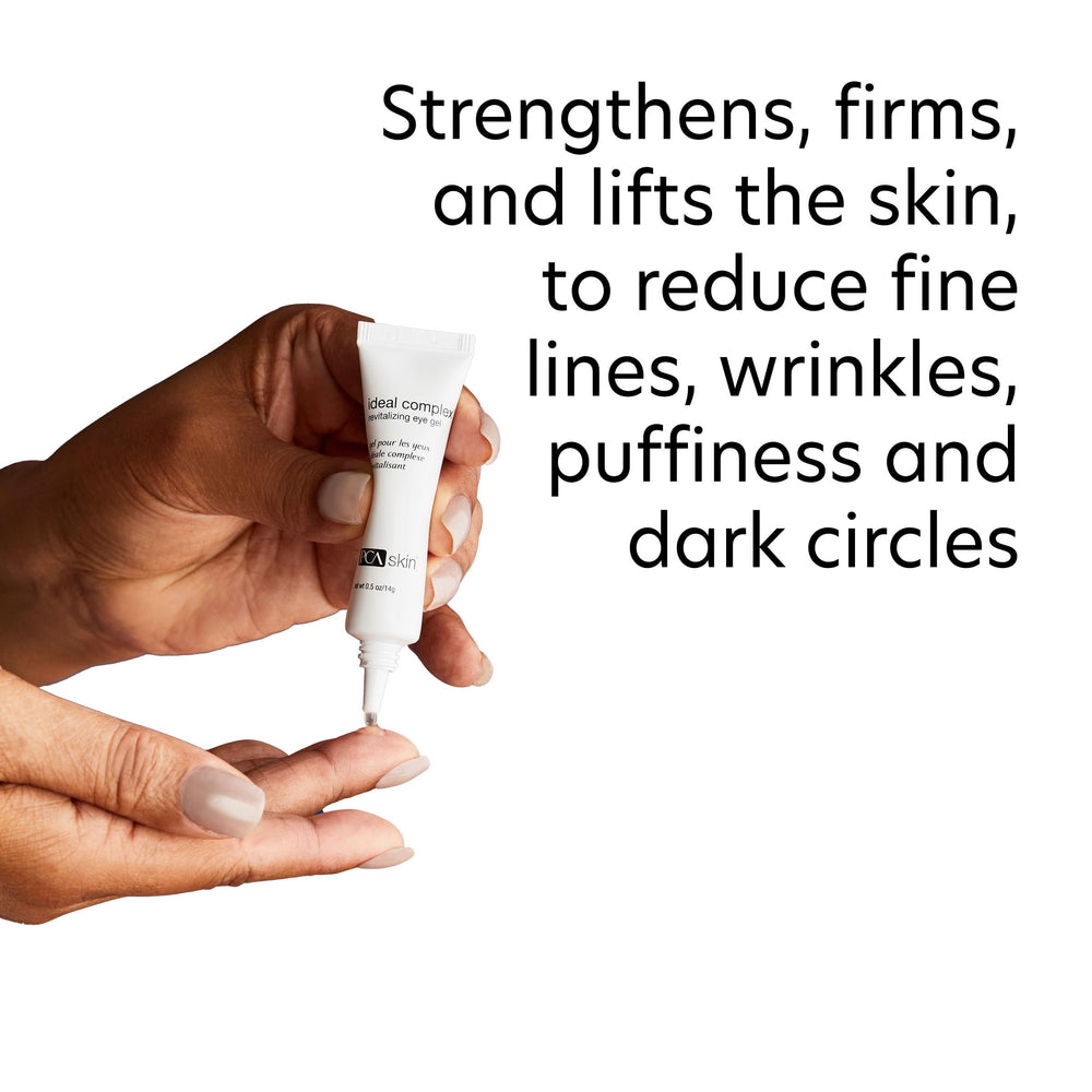 PCA SKIN Ideal Complex Revitalizing Eye Gel applied to upper eye area