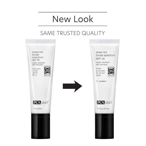 PCA SKIN tinted sunscreen swatch on skin showing seamless blend