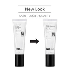 PCA SKIN tinted sunscreen swatch on skin showing seamless blend