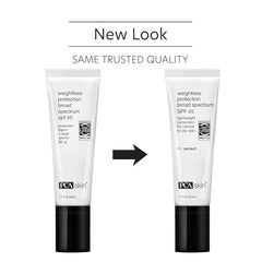 Close-up of texture of PCA SKIN Weightless Protection SPF 45 for smooth absorption.