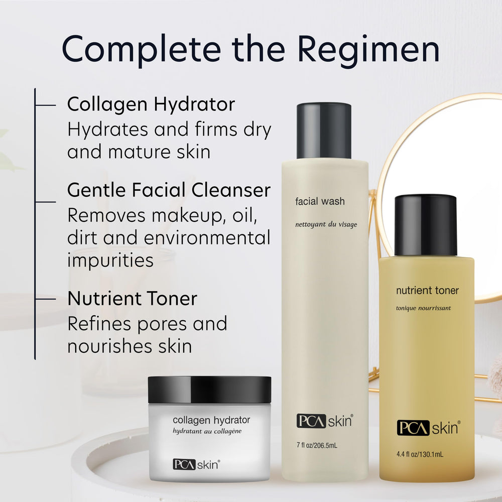 PCA SKIN Collagen Hydrator day and night moisturizer in use for flexible hydration.
