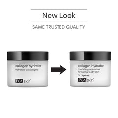 PCA SKIN Collagen Hydrator night cream jar on bedside with overnight renewal.