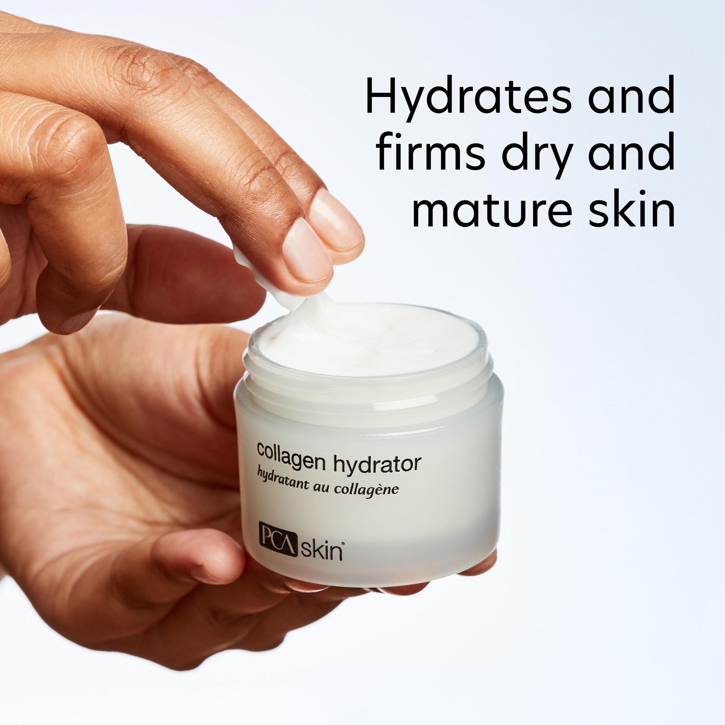 PCA SKIN Collagen Hydrator shea butter swatch showing creamy texture for dry skin.